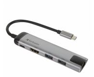 VERBATIM USB-C - 2x USB 3.0, USB-C 3.1, HDMI 4K, RJ45 49141 - 1192936 - zdjęcie 1